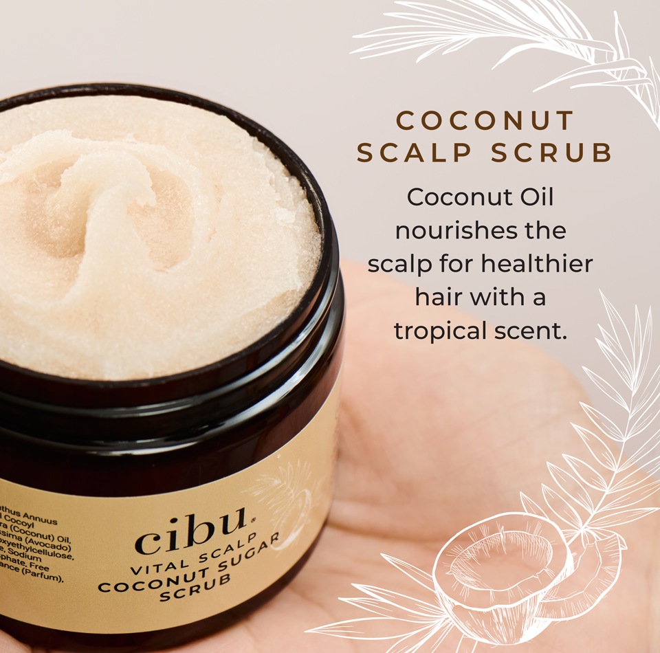 Coconut Sugar Scrub nourishes the scalp for healthier hair with tropical scent
