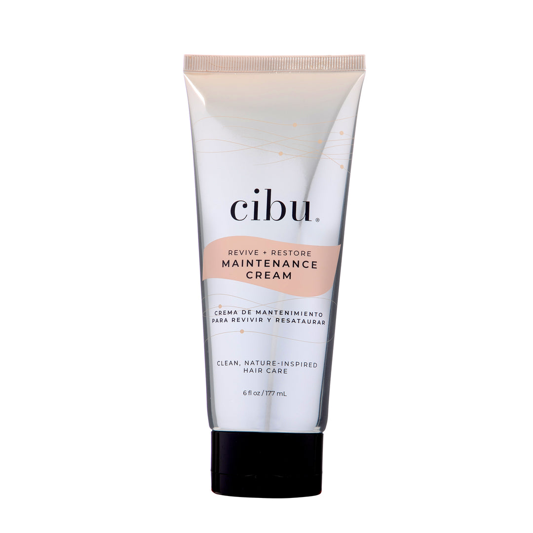 A tube of Cibu Revive + Restore Maintenance Cream designed for hair care.