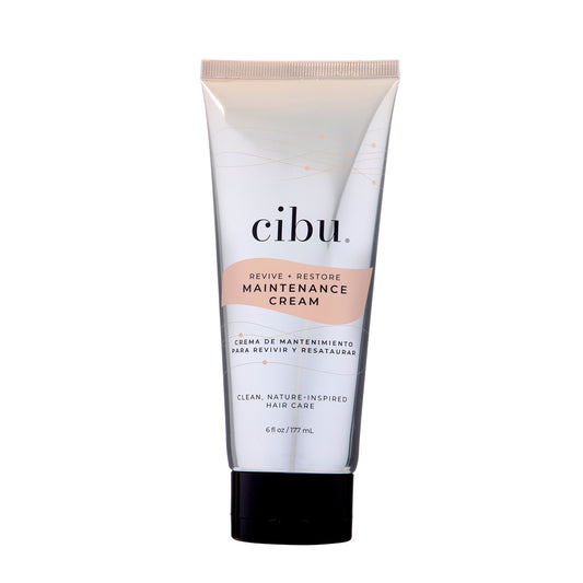 A tube of Cibu Revive + Restore Maintenance Cream designed for hair care.